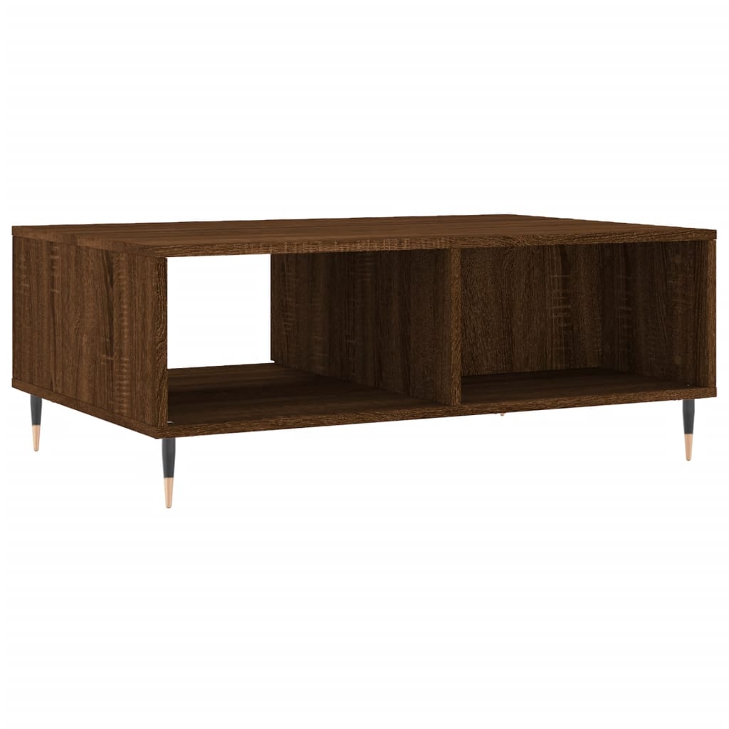 Table basse chêne marron 90x60x35 cm bois d'ingénierie - XIOS