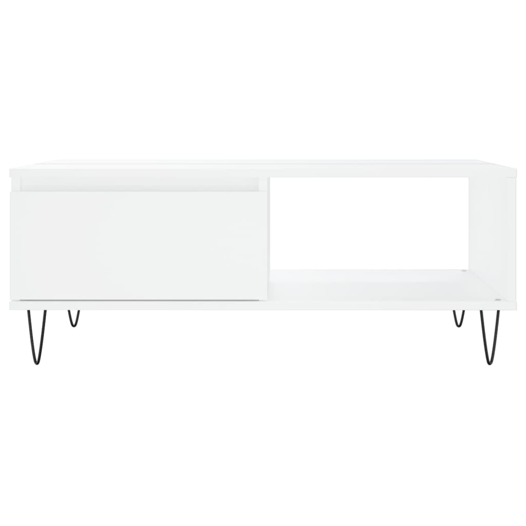 Table basse blanc 90x60x35 cm bois d'ingénierie - XIOS