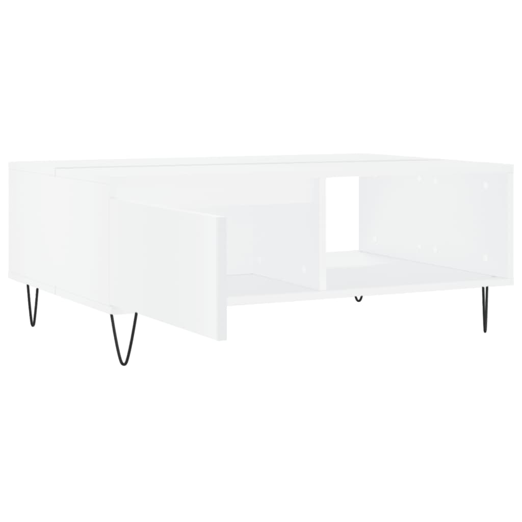 Table basse blanc 90x60x35 cm bois d'ingénierie - XIOS