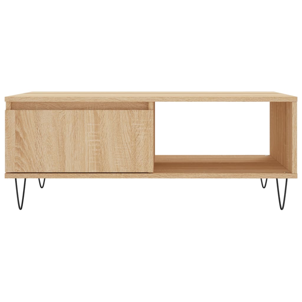 Table basse chêne sonoma 90x60x35 cm bois d'ingénierie - XIOS