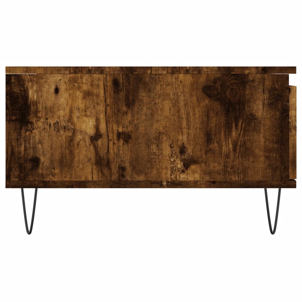 Table basse chêne fumé 90x60x35 cm bois d'ingénierie - XIOS