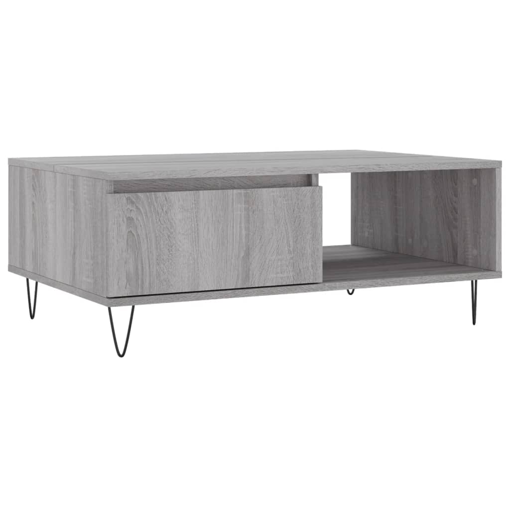 Table basse sonoma gris 90x60x35 cm bois d'ingénierie - XIOS