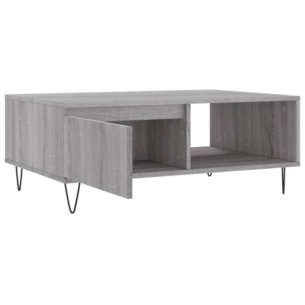 Table basse sonoma gris 90x60x35 cm bois d'ingénierie - XIOS