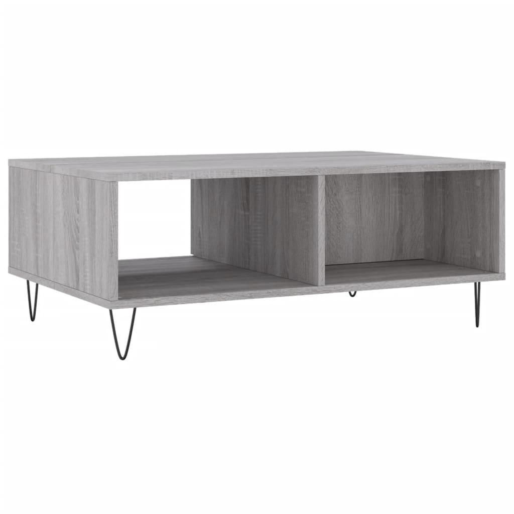 Table basse sonoma gris 90x60x35 cm bois d'ingénierie - XIOS