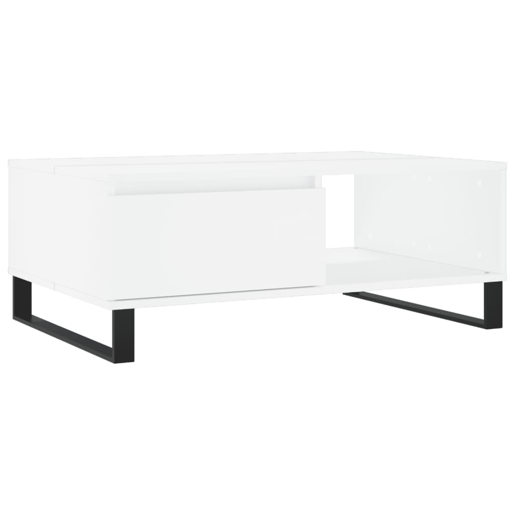 Table basse blanc 90x60x35 cm bois d'ingénierie - XIOS