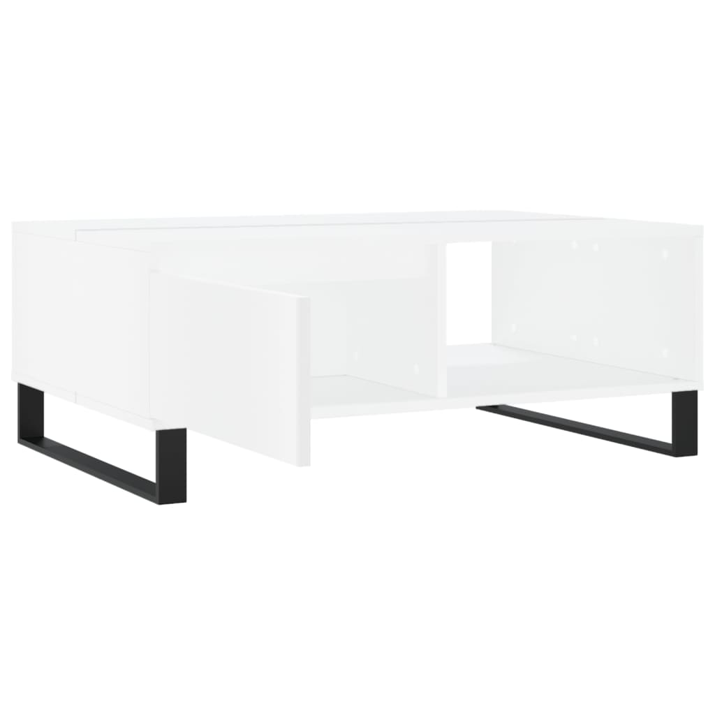 Table basse blanc 90x60x35 cm bois d'ingénierie - XIOS