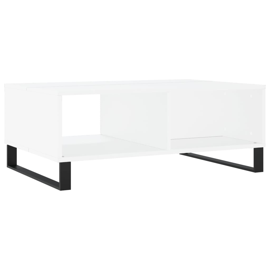 Table basse blanc 90x60x35 cm bois d'ingénierie - XIOS
