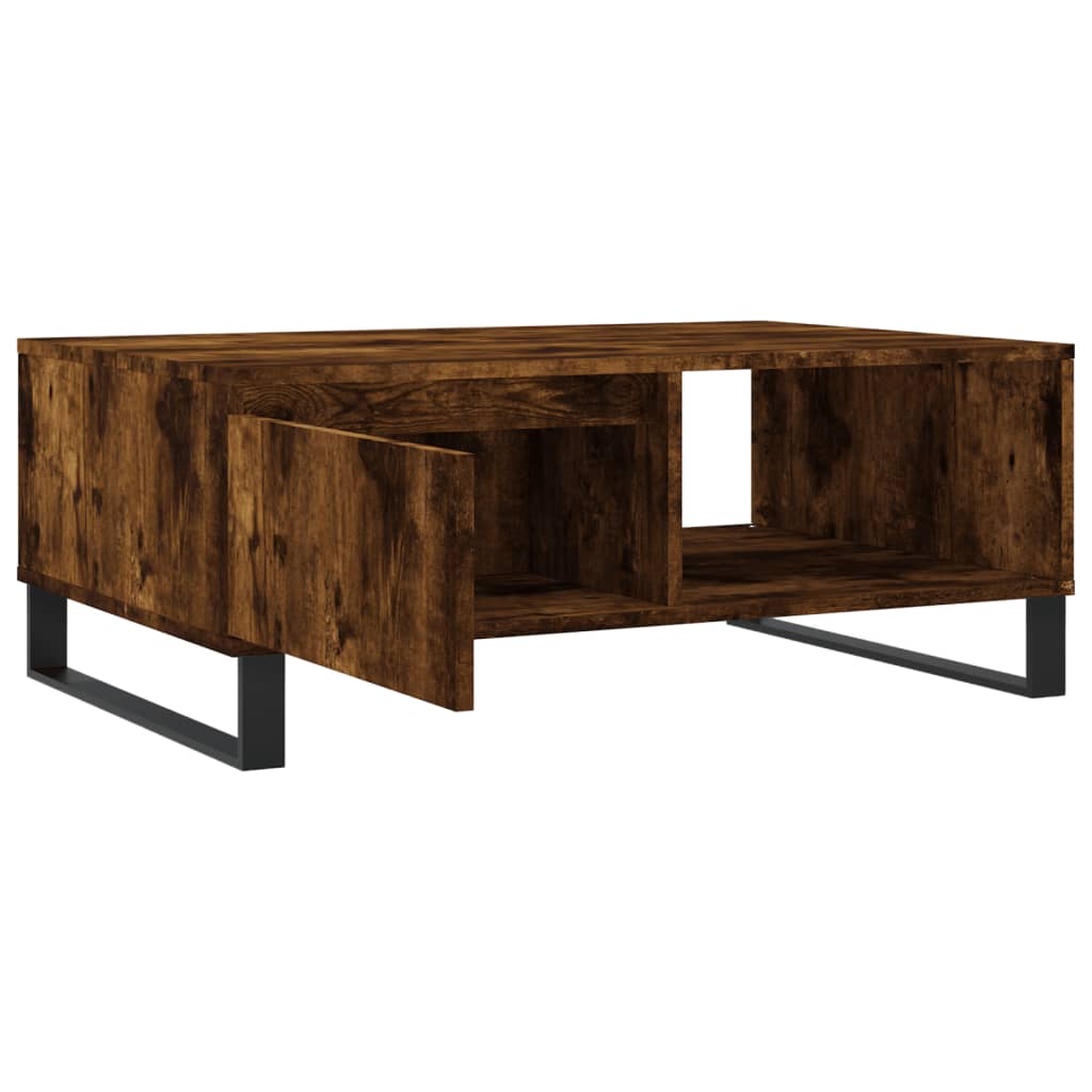Table basse chêne fumé 90x60x35 cm bois d'ingénierie - XIOS