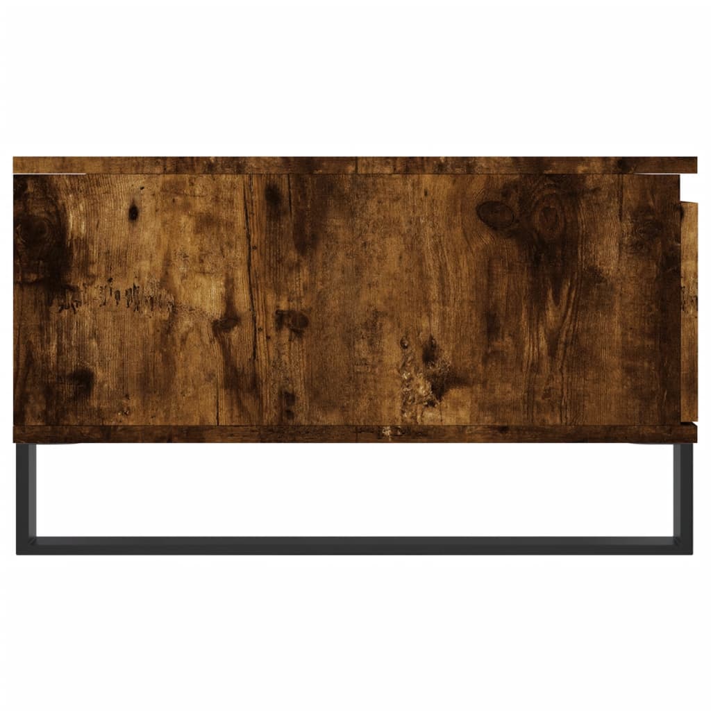 Table basse chêne fumé 90x60x35 cm bois d'ingénierie - XIOS