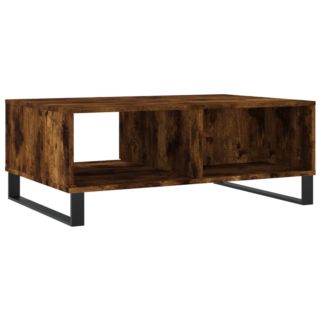 Table basse chêne fumé 90x60x35 cm bois d'ingénierie - XIOS