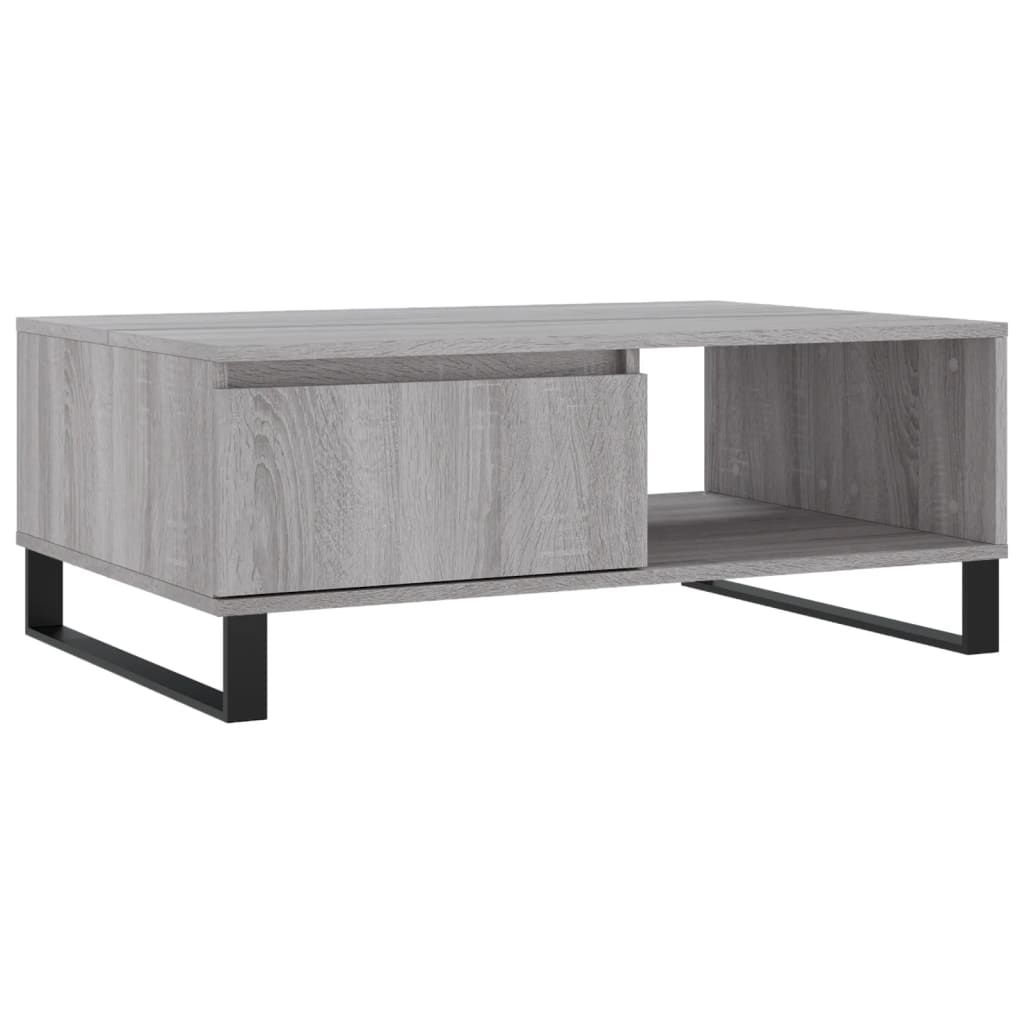 Table basse sonoma gris 90x60x35 cm bois d'ingénierie - XIOS