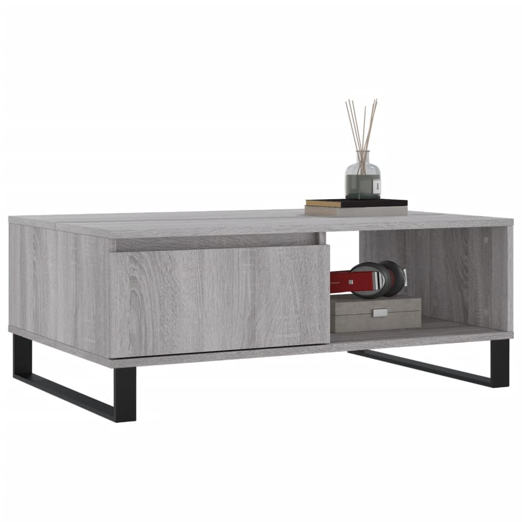 Table basse sonoma gris 90x60x35 cm bois d'ingénierie - XIOS