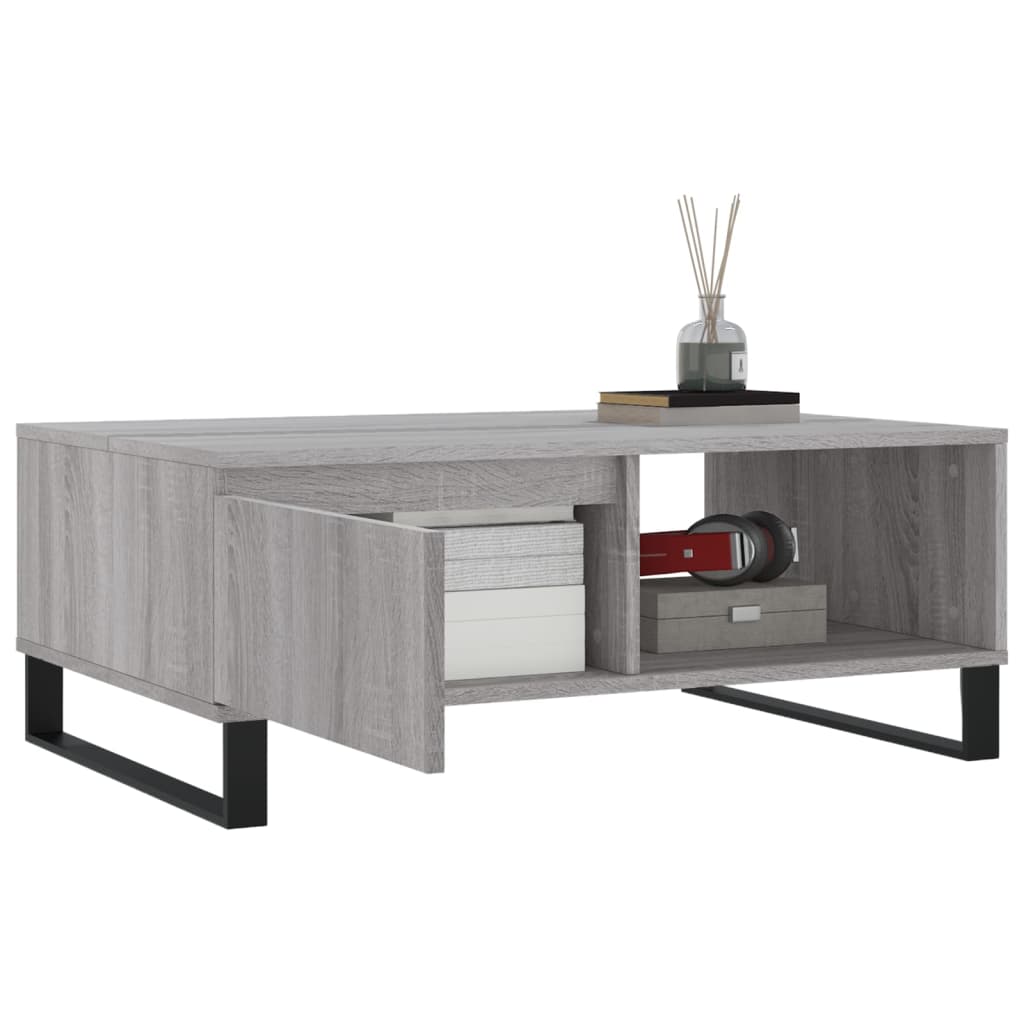 Table basse sonoma gris 90x60x35 cm bois d'ingénierie - XIOS