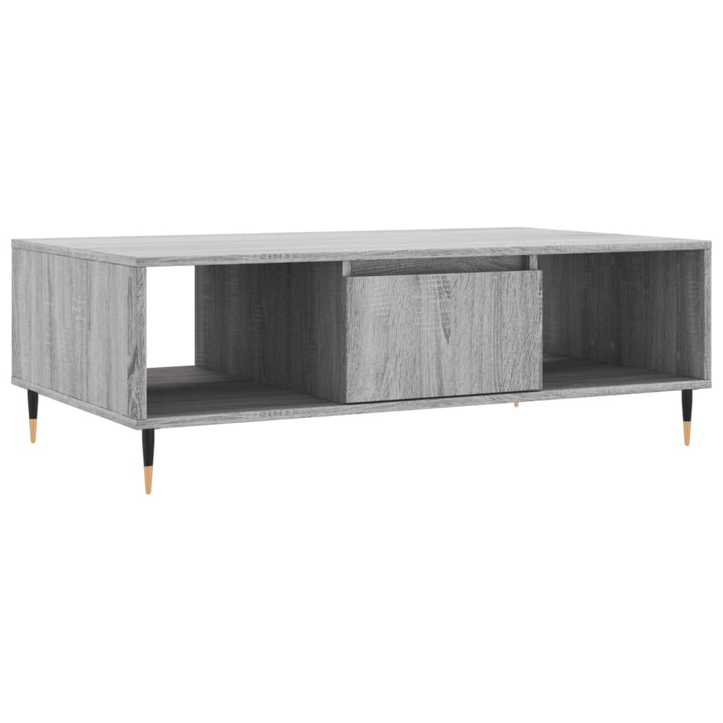 Table basse sonoma gris 104x60x35 cm bois d'ingénierie - XIOS