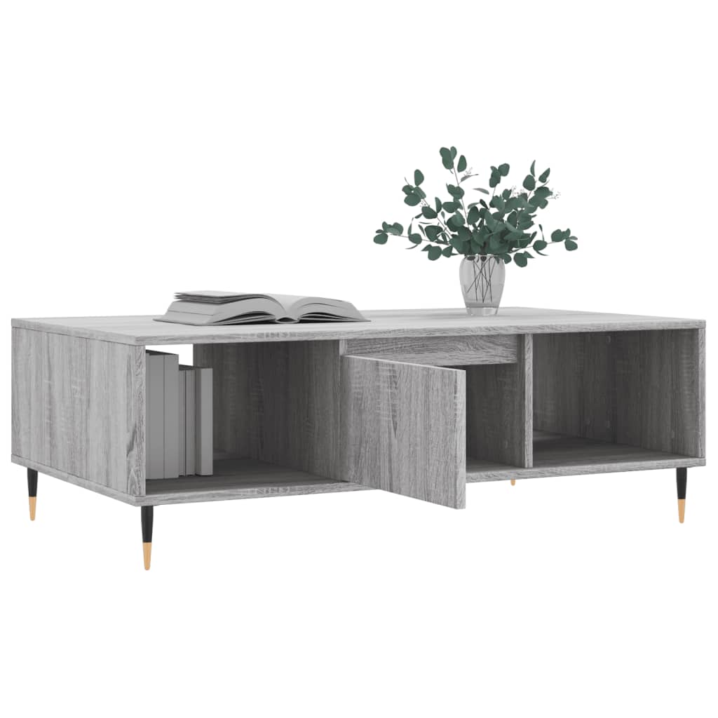 Table basse sonoma gris 104x60x35 cm bois d'ingénierie - XIOS