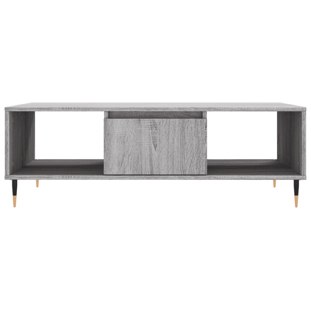 Table basse sonoma gris 104x60x35 cm bois d'ingénierie - XIOS