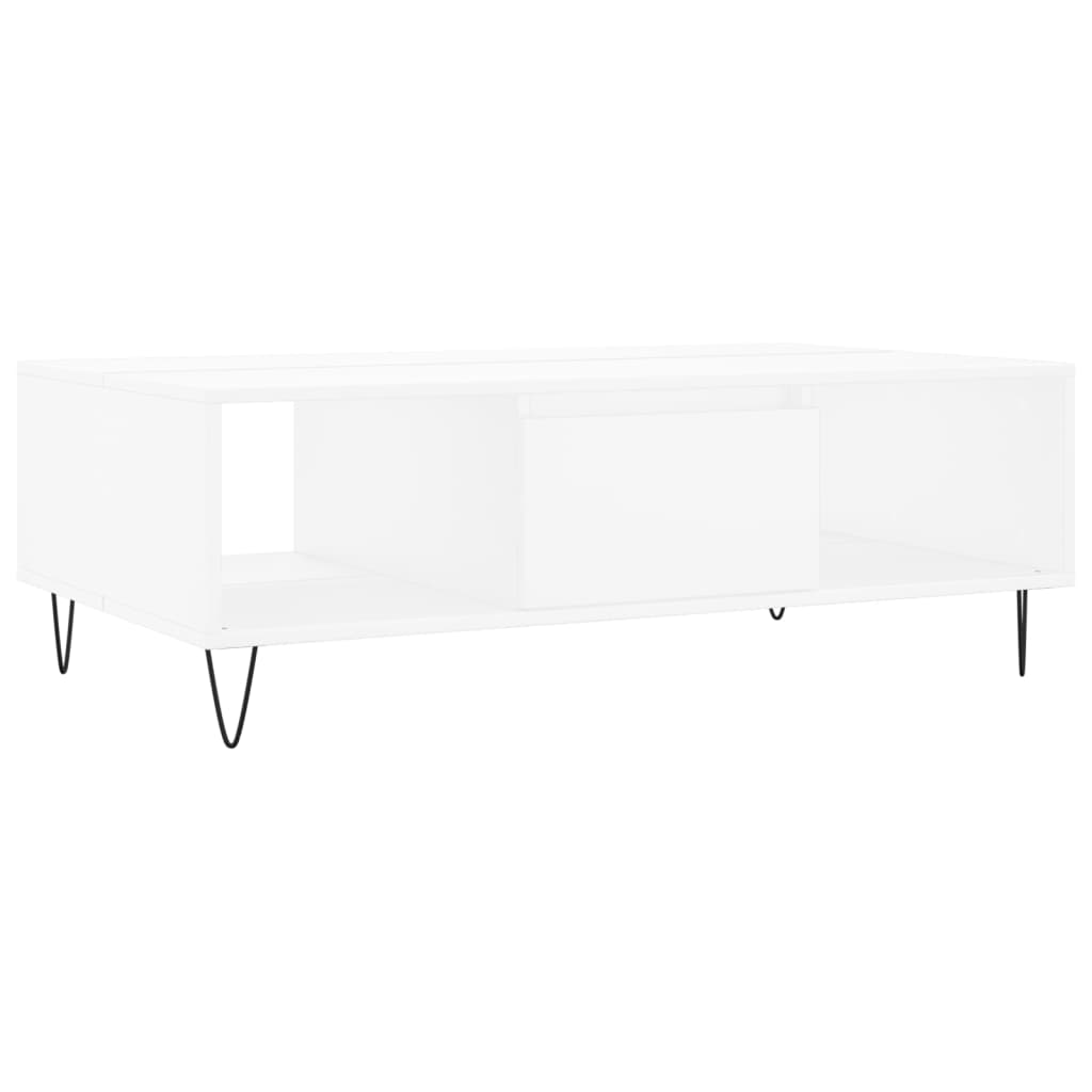 Table basse blanc 104x60x35 cm bois d'ingénierie - XIOS