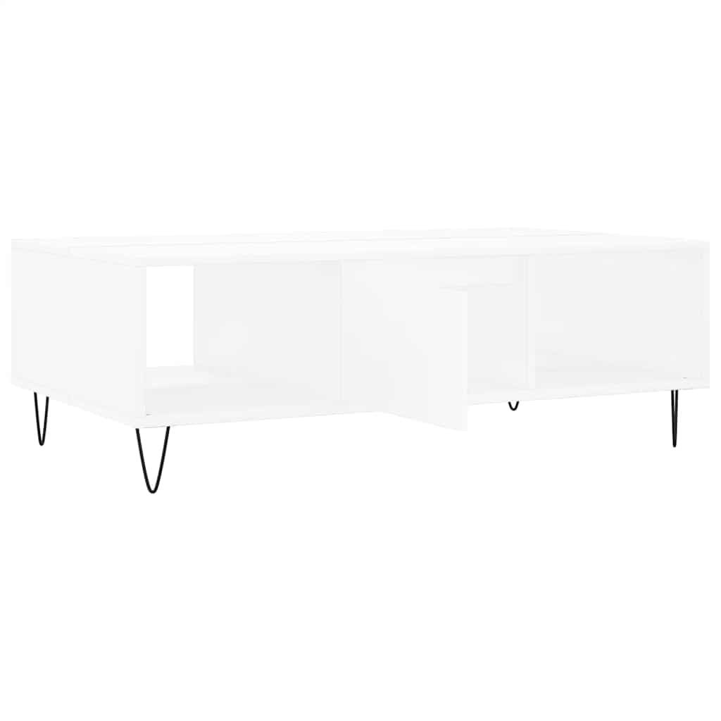 Table basse blanc 104x60x35 cm bois d'ingénierie - XIOS