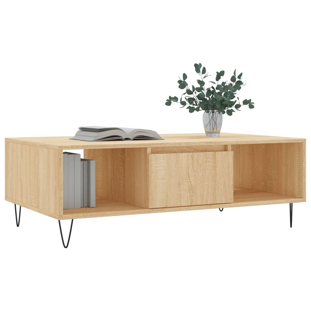 Table basse chêne sonoma 104x60x35 cm bois d'ingénierie - XIOS