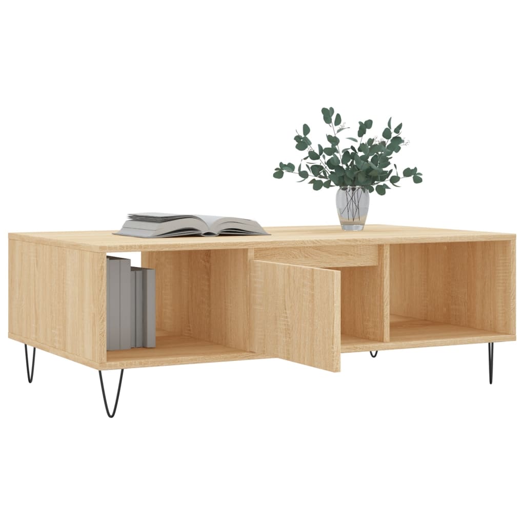 Table basse chêne sonoma 104x60x35 cm bois d'ingénierie - XIOS