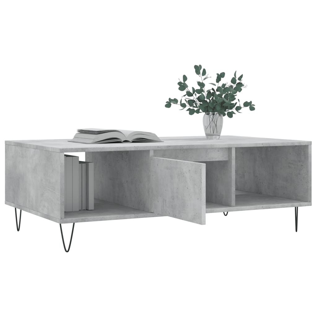 Table basse gris béton 104x60x35 cm bois d'ingénierie - XIOS
