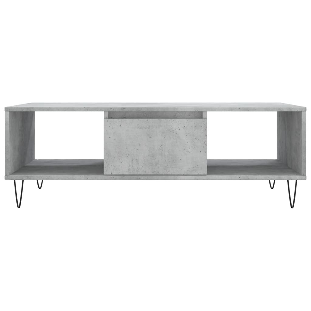 Table basse gris béton 104x60x35 cm bois d'ingénierie - XIOS