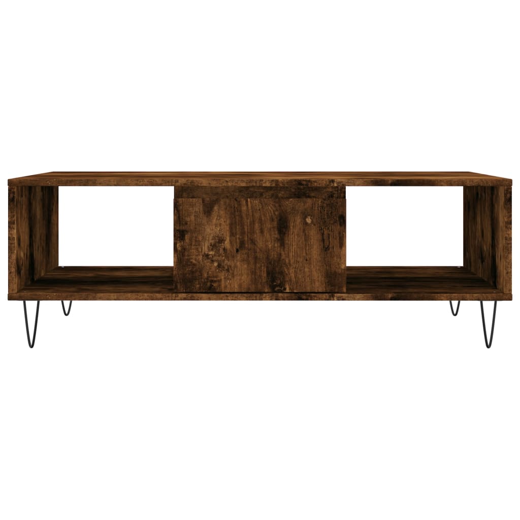 Table basse chêne fumé 104x60x35 cm bois d'ingénierie - XIOS