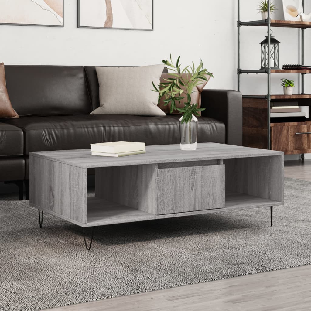 Table basse sonoma gris 104x60x35 cm bois d'ingénierie Tables basses vidaXL