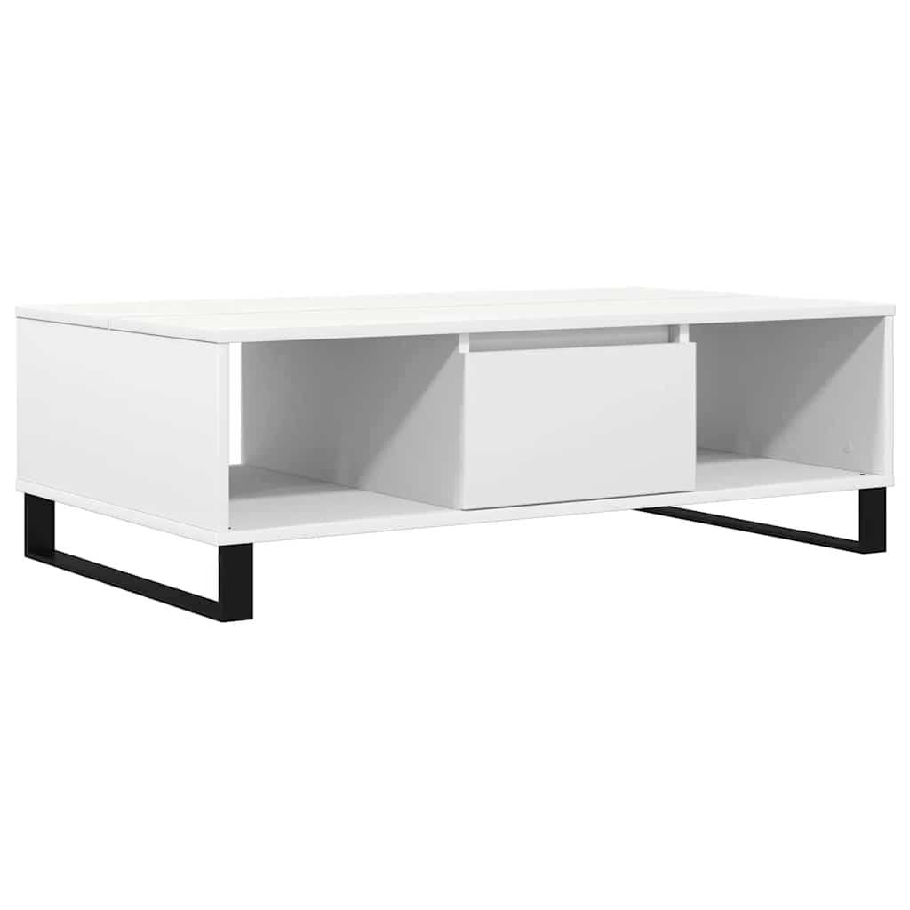 Table basse blanc 104x60x35 cm bois d'ingénierie - XIOS