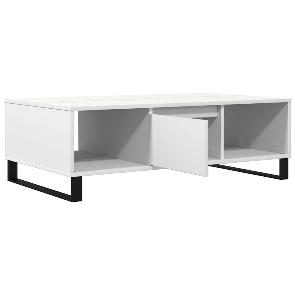 Table basse blanc 104x60x35 cm bois d'ingénierie - XIOS