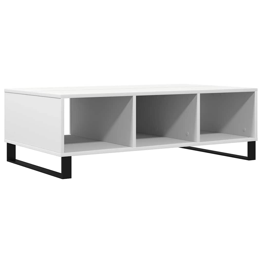 Table basse blanc 104x60x35 cm bois d'ingénierie - XIOS