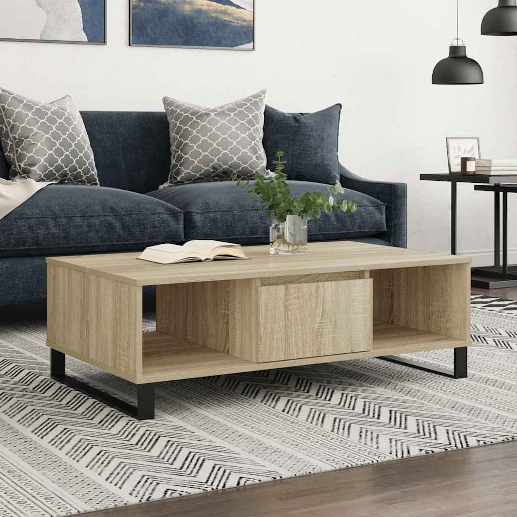 Table basse chêne sonoma 104x60x35 cm bois d'ingénierie - XIOS