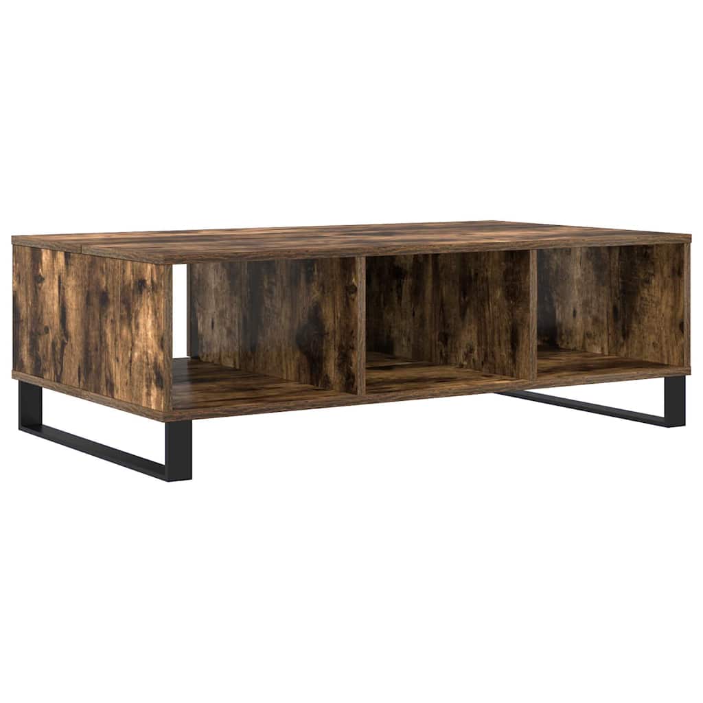 Table basse chêne fumé 104x60x35 cm bois d'ingénierie - XIOS