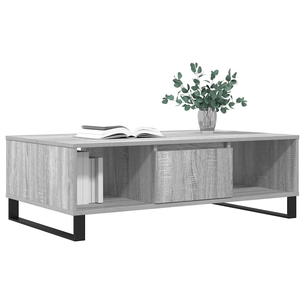 Table basse sonoma gris 104x60x35 cm bois d'ingénierie - XIOS