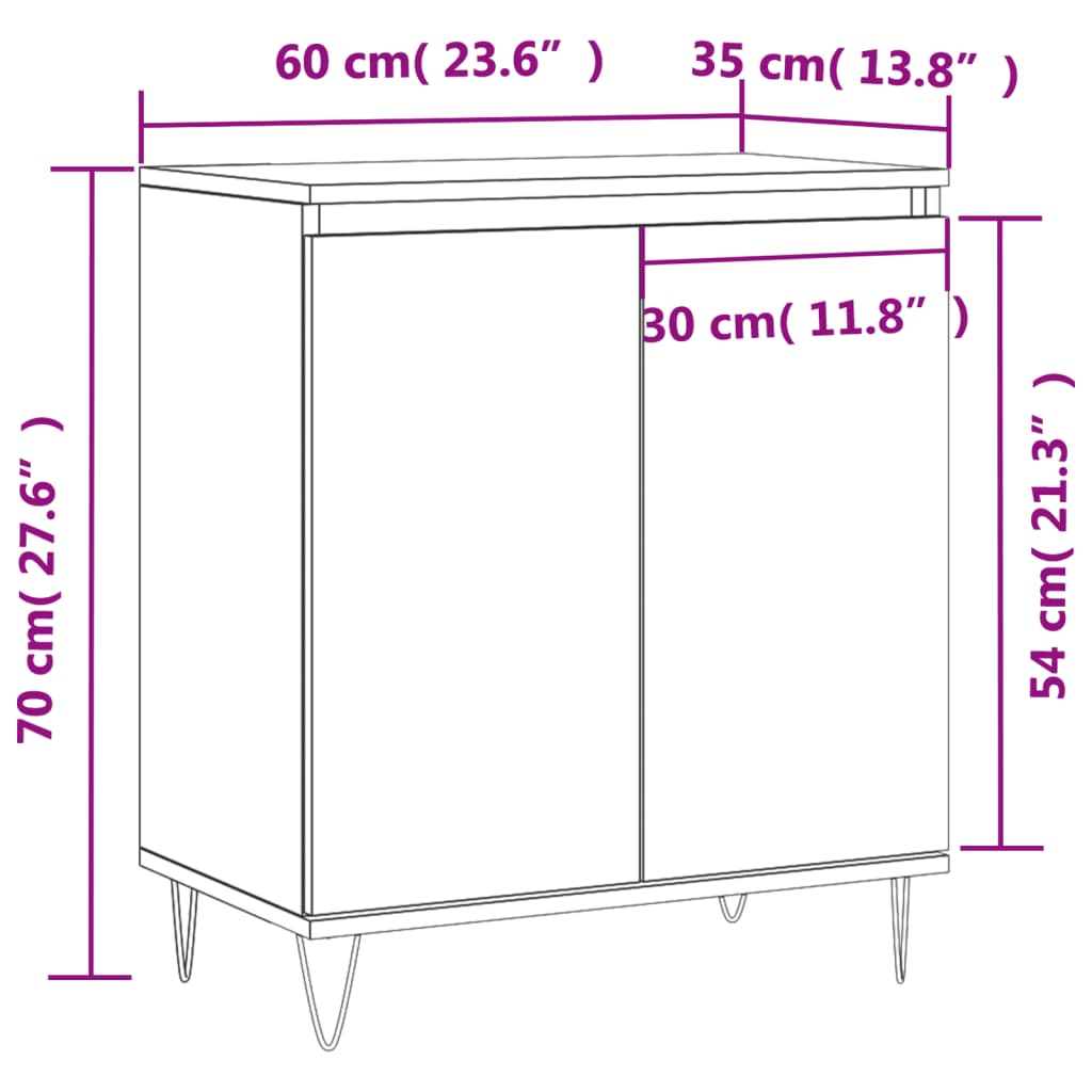 Buffet Gris béton 60x35x70 cm Bois d'ingénierie - XIOS