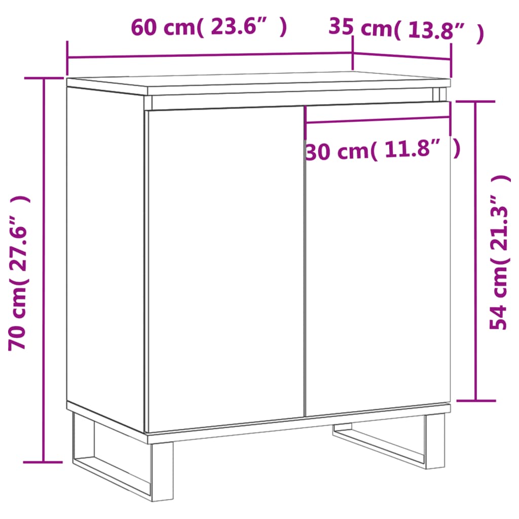 Buffet Chêne fumé 60x35x70 cm Bois d'ingénierie - XIOS