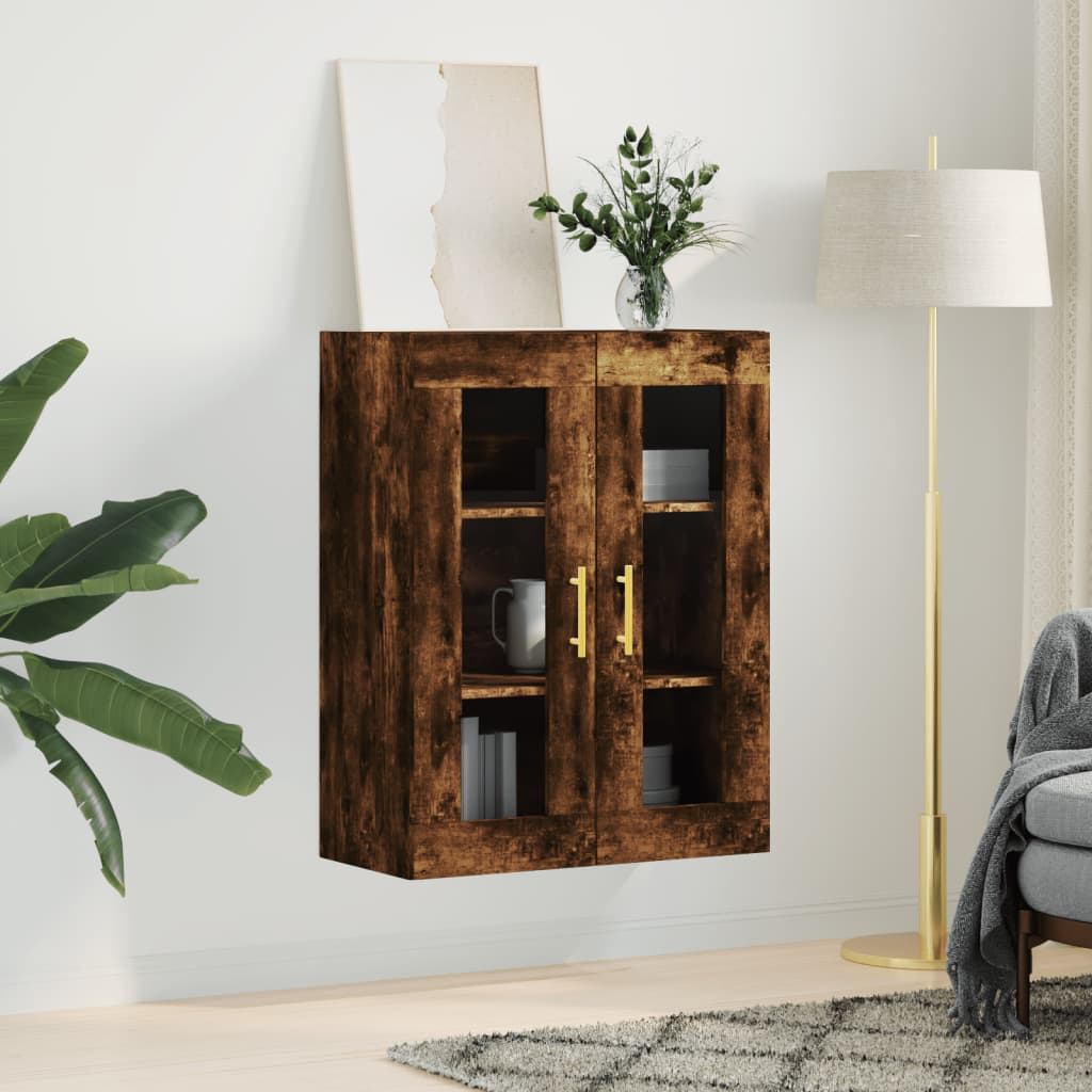 Armoire murale chêne fumé 69,5x34x90 cm - XIOS