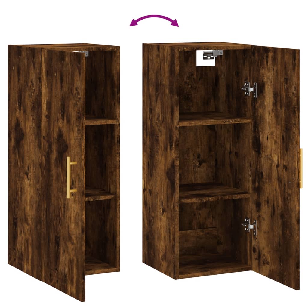 Armoire murale chêne fumé 34,5x34x90 cm - XIOS