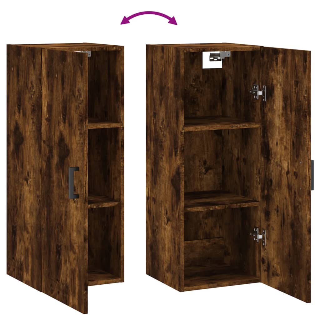 Armoire murale chêne fumé 34,5x34x90 cm - XIOS
