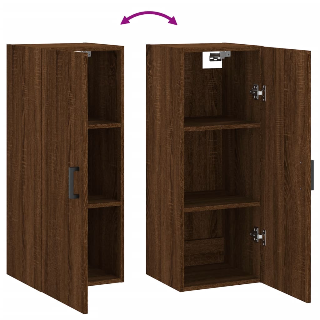 Armoire murale chêne marron 34,5x34x90 cm - XIOS