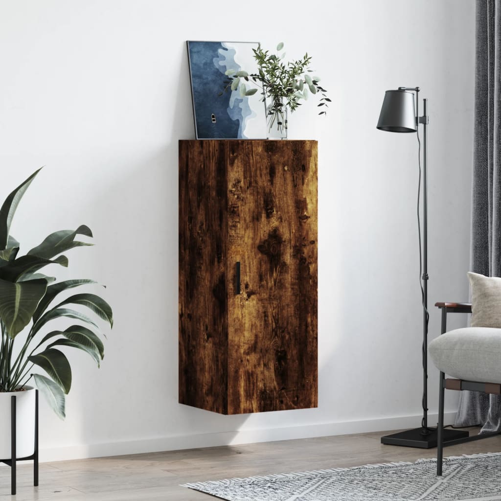 Armoire murale chêne fumé 34,5x34x90 cm Buffets & bahuts vidaXL