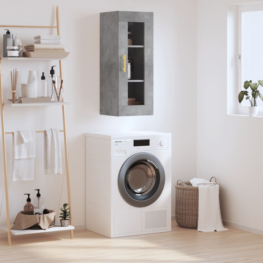 Armoire murale gris béton 34,5x34x90 cm - XIOS