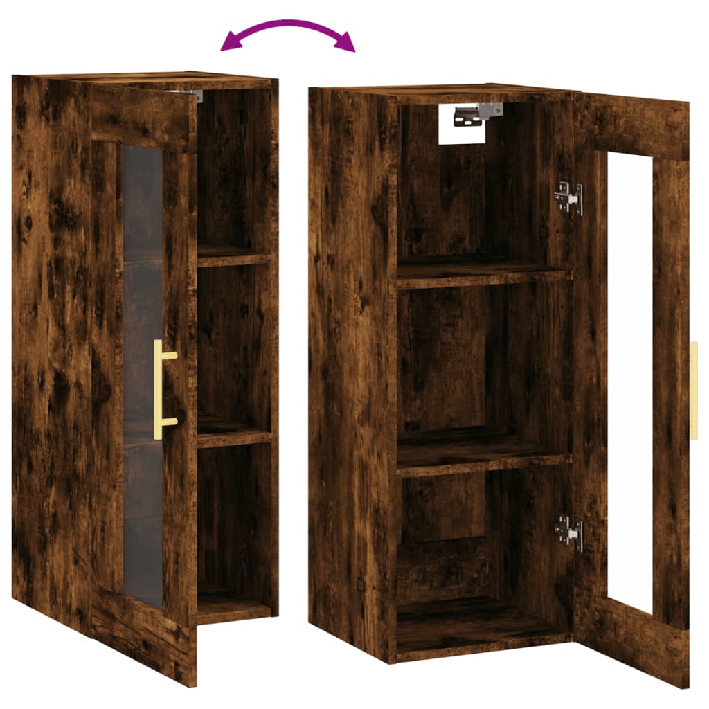Armoire murale chêne fumé 34,5x34x90 cm - XIOS