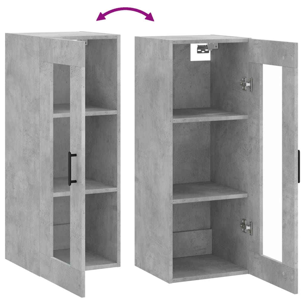 Armoire murale gris béton 34,5x34x90 cm - XIOS
