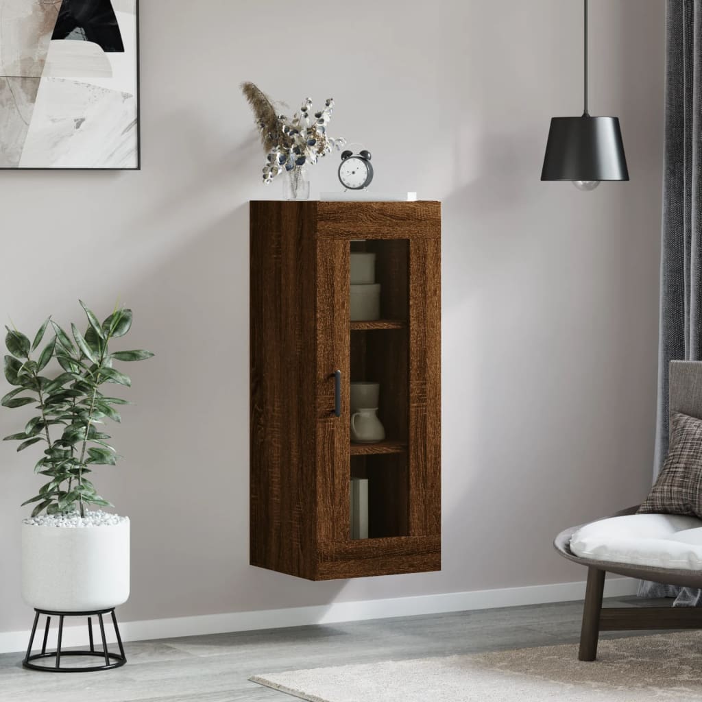 Armoire murale chêne marron 34,5x34x90 cm - XIOS