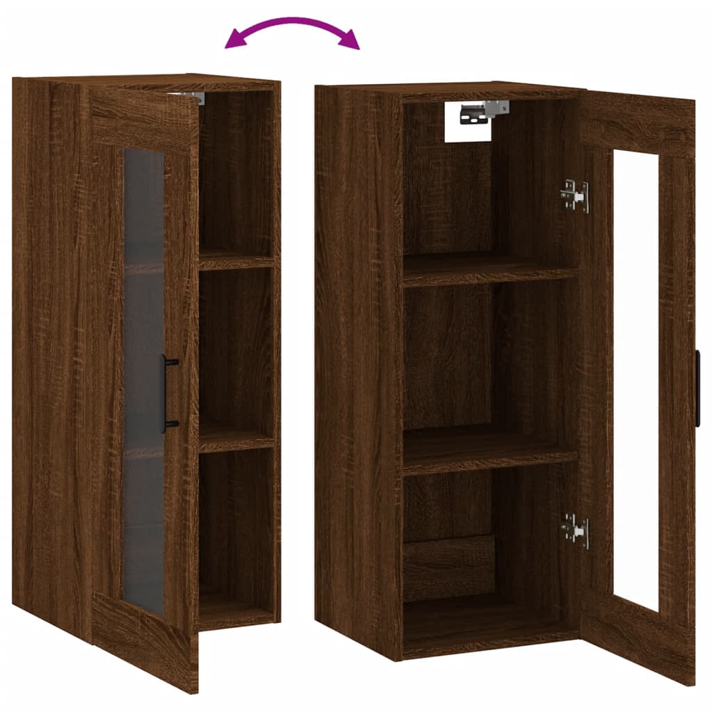 Armoire murale chêne marron 34,5x34x90 cm - XIOS