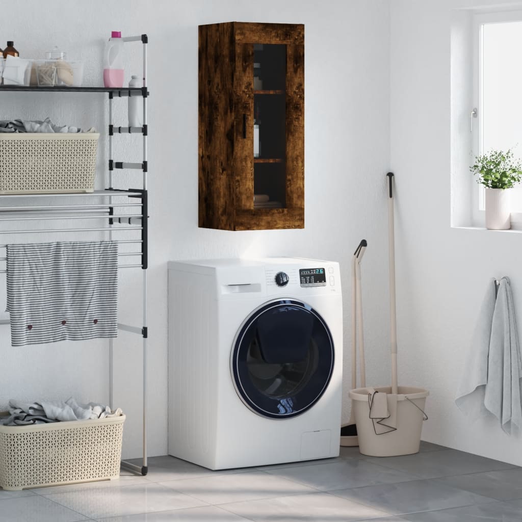 Armoire murale chêne fumé 34,5x34x90 cm - XIOS