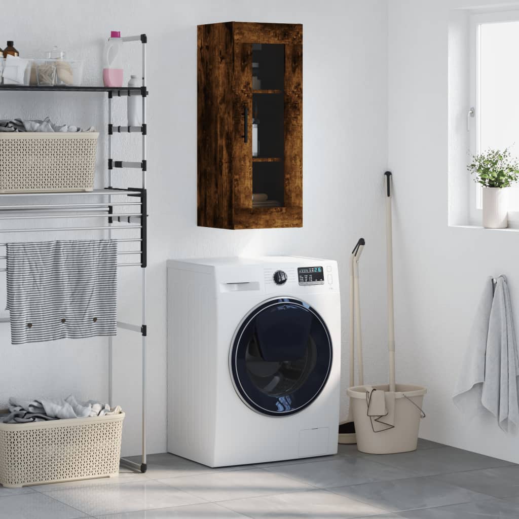 Armoire murale chêne fumé 34,5x34x90 cm - XIOS