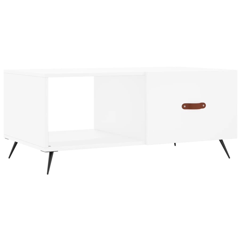 Table basse blanc 90x50x40 cm bois d'ingénierie - XIOS