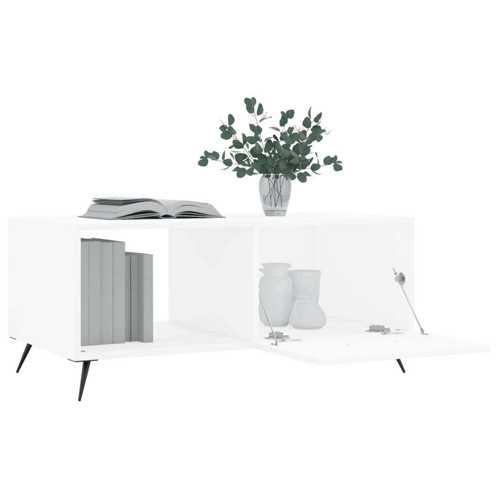 Table basse blanc 90x50x40 cm bois d'ingénierie - XIOS